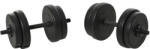 HOMCOM 2 db-os súlyzókészlet 18 kg-os tárcsákkal 20 KG fekete