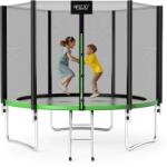 4FIZJO Trambulin kerti gyerekeknek hálóval CLASSIC 10 FT 312 cm létrával és védőhálóval zöld