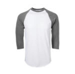 SOFFE Felnőtt baseball póló, 3/4 hosszú ujjú, szürke M szürke|zöld