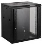Intellinet Network Solutions Intellinet fali szekrény, 19', 9U/450mm, üvegajtó, egyszekciós, fekete PC (711777)