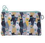 ZIPIT Penar Penar dublu cu fermoar si masca material textil, ZIPIT Face-It Cats - gri (ZP-428653) Penar