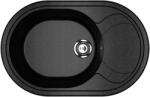 Ulgran U-610-308 Csepegtetőtálcás Gránit Mosogató - Ovális, Szemcsés Fekete (U-610-308)