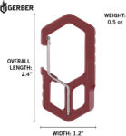 Gerber CARABINER, kulcstartóra rögzíthető, bordó, 25 év garanciával (1075356)