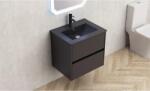 Inter Ceramic Конзолен PVC шкаф BG 5955MB БЛЕЙК + УМИВ. 5953B-2 BLACK, 59x45x55см (BG 5955MB +УМИВ.5953B-2 BLACK)