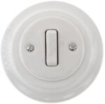 Bohemia-Design - Порцеланов ретро единичен ключ с рамка за звънец, бял (BF0006)