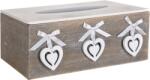 Home Decor Papírzsebkendő Tartó 24x13, 5x9, 5cm Szürkésbarna Fehér Fa