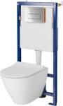 Cersanit City Ovál Wc-tartály Szett Falsíkmögötti Króm Nyomólap, Peremmentes Fali Wc, Wc-ülőke (szwz1007106282)