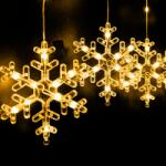 DekorTrend Crystalline fényfüggöny toldható 90 hópehely LED melegfehér 0, 8m