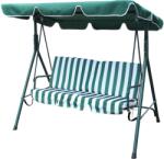 Praktiker Living Praktiker sötétzöld csíkos párnás 3 személyes hintaágy