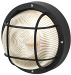 OSRAM klasszikus kerek hajólámpa(bulkhead) fekete színben, üveg burkolattal, E27 foglalattal, max. 10W teljesítmény, IP44 védettséggel ( 4058075845626 ) (4058075845626)