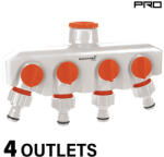 NAKAYAMA Négyutas Elosztó, Csatlakozó Záró Csapokkal (gh9220) (gh9220)