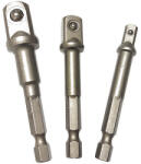 Bormann Adapterkészlet CRV dugókulcsokhoz 1/4'' 3 db (1/4''-3/8''x65mm, 1/2''x73mm) (BHT3730) (BHT3730)