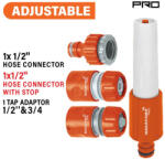 NAKAYAMA Tömlőcsatlakozó készlet 1/2" tömlőcsatlakozó, 1/2" vízleállító tömlőcsatlakozó, 1/2" és 3/4" tap adapto (GH9218) (GH9218)