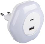 Kanlux BOLA LED 2xUSB WW W Irányfény, max 15W, 3000K, 4lm (0, 22W), 77x81x76mm, fehér (37397) (37397)