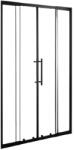 STUXI Sydney Black 140 cm széles két tolóajtós zuhanyajtó 6 mm vastag vízlepergető biztonsági üveggel, fekete elemekkel, 200 cm magas (TL-6616B-140)