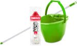 Bonus Felmosó szett-vödör ZÖLD 11L csavaró kosár, felmosó nyél 120cm CottonMop 160gr (B181Z)