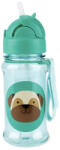 Skip Hop Zoo Mopsz Tritán Szívószálas Kulacs 355ml - Tartós, Szivárgásmentes és BPA-mentes Itatópohár 12 Hónapos Kortól