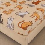  Cearsaf Cocolino microplus cu elastic COLORED CATS 200x200 cm crem