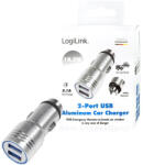 LogiLink USB autós töltő beépített vészkalapáccsal, 10, 5W (PA0228) (PA0228)