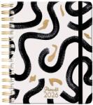 Lizzy Card Planall Spirál heti tervező, Midi 2026 BLACK ON WHITE (26215299)