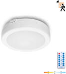 Kobi LED fürdőszobai mennyezeti lámpa, felületre szerelhető, 12W, 1260lm, 4000K, 120°, mozgás- és alkonyérzékelővel, fehér, IP65, Nairos Kobi (KOBOPR2744)