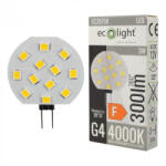 ECOLight LED kapszulaizzó G4 3W 280lm 4000K semleges 12V Ecolight (ECOLED2000)