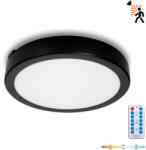 Kobi LED fürdőszobai mennyezeti lámpa, 18W, 1710lm, 4000K, 120°, mozgás- és alkonyérzékelővel, fekete, IP65, Nairos Kobi (KOBOPR2747)