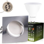 Lumileds Süllyesztett, négyzet alakú halogén lámpatest TRIX 3 az 1-ben GU10 6W 4000K fényes ezüst LUMILED (LEDOPRMIA750)