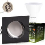 Lumileds Süllyesztett, négyzet alakú halogén lámpatest TRIX 3in1 GU10 6W 3000K fekete LUMILED (LEDOPRMIA744)