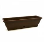 ENGER műanyag virágláda/balkonláda alátéttel, 60 cm x 19 cm x 15 cm, sötét barna (6421937020420-sötét barna)
