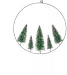DekorTrend Fém ablakdísz fenyőfákkal, 30 cm, 30 led, meleg fehér, elemes (KDA_011) - gearfordive