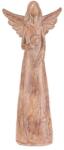 Autronic Poliresin angyal szívvel 24 cm, fa utánzat