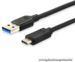 Equip Átalakító Kábel - 128343 (USB-C 3.2 Gen1 to USB-A, apa/apa, fekete, 0, 25m) (128343)