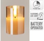  Led Gyertya Üvegben Időzítővel 50X50X70 Mm - Füstös