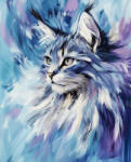 Alkotásutca Absztrakt maine coon - Számfestő készlet kereten 40x50
