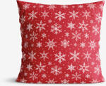 Goldea karácsonyi párnahuzat valencia - fehér pelyhek piros alapon 45 x 45 cm