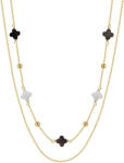 BeSpecial Colier argint 925 placat cu aur 14K cu pandantive din sidef Trifoi cu Patru Foi (CRR01)