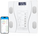 Edman Cantar inteligent Edman, Conexiune Bluetooth, Intervalul de cantarire 0.2-180 kg, Detectarea temperaturii, Sticla securizata, Alb Cantar baie