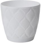 FORM-PLASTIC Ghiveci cu farfurie Flow Petit Eco Recycled 13 alb (501011)