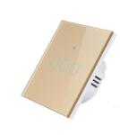 HomeVast Intrerupator inteligent cu contact tactil, cu protocol WiFi+RF, compatibil Tuya/Smart life, fara nul, 3 canale, auriu - Model SM-WIFI603-G (SM-WIFI603-G)