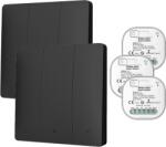 HomeVast Kit HomeVast® format din 2 intrerupatoare cinetice, RF, 3 canale, negru + 3 receivere inteligente, cu protocol ZigBee+RF, compatibil Tuya/Smart life, (WHD03323ZB)