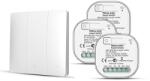 HomeVast Kit HomeVast®, format din intrerupator cinetic, RF, 3 canale, alb + 3 receivere inteligente, cu protocol WiFi+RF, compatibil Tuya/Smart life, on/off (WHD03313P)