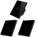 HomeVast Set HomeVast®, format din intrerupator inteligent, cu protocol WiFi+RF, compatibil Tuya/Smart life, cu contact tactil, fara nul, 1 canal, negru - Mode (SM-WIFI601-B-2xSM-R601-B)