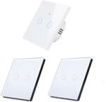 HomeVast Set HomeVast®, format din intrerupator inteligent, cu protocol WiFi+RF, compatibil Tuya/Smart life, cu contact tactil, fara nul, 2 canale, alb - Model (SM-WIFI602-W-2xSM-R602-W)