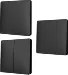 HomeVast Intrerupatoare cinetice. HomeVast®, RF, 1, 2 sau 3 canale, negru 3 (WHD03003B)