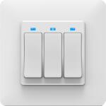 HomeVast Intrerupator inteligent cu buton, HomeVast®, 3 canale, cu protocol WiFi, compatibil Tuya/Smartlife (ES-WPS-3)