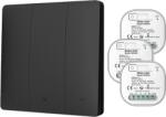 HomeVast Kit HomeVast®, format din intrerupator cinetic, RF, 3 canale, negru + 3 receivere inteligente, cu protocol ZigBee+RF, compatibil Tuya/Smart life, on/o (WHD03313ZB)