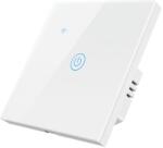 HomeVast Intrerupator inteligent cu contact tactil, HomeVast®, cu protocol WiFi, compatibil Tuya/Smart life, cu sau fara nul, 1 canal, alb (DS-101JL-1-W-O)