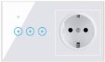 HomeVast Set intrerupator smart, cu protocol WiFi, compatibil Tuya/Smart life, model SM-WIFI603-W + priza simpla, model SM-W16A-W (SM-WIFI603-W_SM-W16A-W)