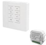 HomeVast Kit HomeVast®, format din releu smart mini, cu protocol WiFi+RF, 2 canale, cu dimmer, compatibil Tuya/Smartlife plus telecomanda RF cu 8 taste (QS-WIFI-D02-TRIAC-2C-RF-QS-RF-K08)
